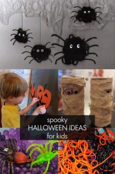 Spooky, but not too spooky, Halloween ideas for little kids to make and do.