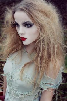 Porcelain doll halloween makeup. Love the eyelashes.. they look like butterflies