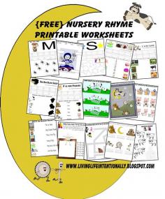 Preschool Worksheets - Nursery Rhymes #worksheetsforkids #preschool #play