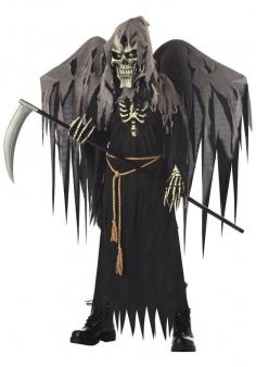 Kids Winged Grim Reaper Costume Classic Scary Costumes For