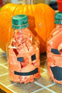 Simple way for little ones to make their own "jack-o-lantern" pumpkin!