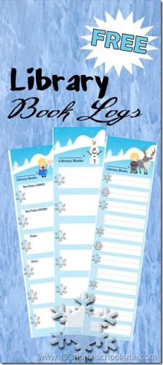 FREE Disney Frozen Printable LIbrary Book Logs #disney #disneykids #homeschooling #kids