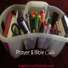 Prayer and bible caddy-Anyone can put one of these together!!!  SO EASY!  Using what you already have on hand!