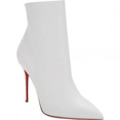 #Christian Louboutin So Kate Point-Toe White Ankle #Boots #Barneys.com