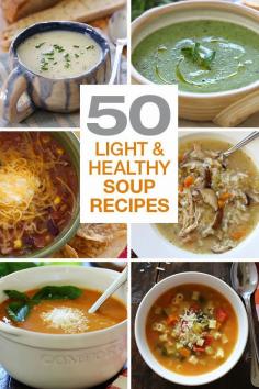 50 Light & Healthy Soup Recipes – perfect for the Fall and leftovers are perfect to pack for lunch!