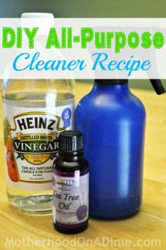 Super simple and natural!  Make Your Own: All-Purpose Cleaner Recipe