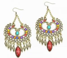 1 - Copper Tassel French Hook Crystal Dangle Earrings - new - multi-colored  #DropDangle - cgi.ebay.com/...