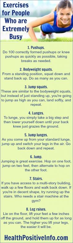 Exercises for People Who are Extremely Busy healthpositiveinf...