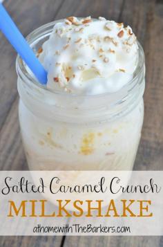 Salted Caramel Crunch Milkshake - At Home With The Barkers