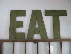 EAT Sign Kitchen Sign Rustic Sign Distressed by MoreThanWordsSigns, $40.00