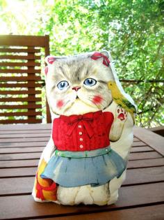 I love you my friend   cat doll art doll cat by mayasfairytale, $32.50