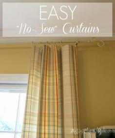 Super easy!! No Sew Curtain Panels  artsychicksrule.com #nosew