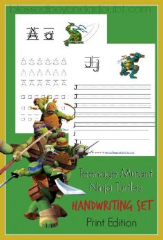 FREE Teenage Mutant Ninja Turtles handwriting set - print edition! Your boys will love these!