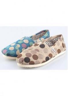 Women's round toe dot canvas shoes