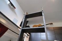 loft stairs for tiny houses -- 1. Buy a wood attic ladder. Make sure that when extended the length is long enough to meet your own loft needs. For us in hOMe, just the smallest ladder was more than enough.