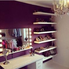 Beauty table within the closet. Love!