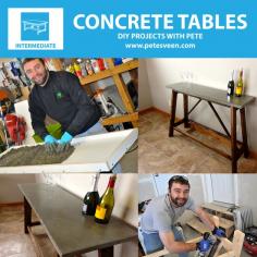 How to Build a Concrete Table-Excellent tutorial for building a concrete table. Most of us DIYers probably have most of the stuff to build one of these.