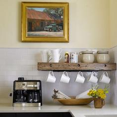 hanging coffee mug storage // maybe I will do this if I get new coffee cups :)