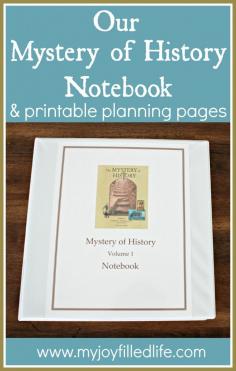 Our Mystery of History Notebook - how we organize our MOH notebooks; plus free printable planning pages