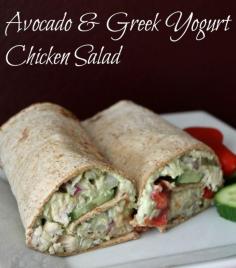 Avocado and Greek Yogurt Chicken Salad Recipe. No Mayo used in this recipe! Husband did not even notice :)