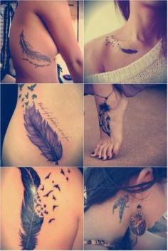 feather tattoos. I have the one in the bottom right corner already. But i like the other too.