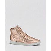 Nike Lace Up High Top Sneakers - Women's Blazer Mid Cutout