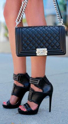 Leather Biker Sandals AND Flap Bag