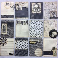 A set of 12 journaling & embellishment cards perfect for scrapbooking, card making, paper crafts, art journaling and more!  These handmade cards