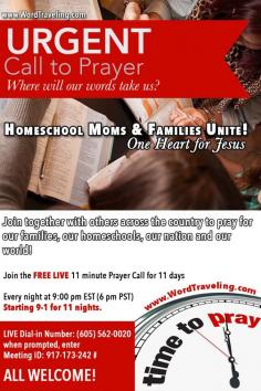 homeschool-prayer-movement LIVE 9:00 PM EST every night until 9-11
