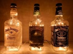 This is neat!  ..would have to wash the bottles out suuuuuuper good tho just case the lights got too not and were flammable... (man cave)