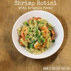 Shrimp Rotini with Arugula Pesto
