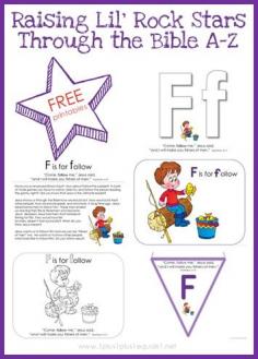 Free Bible Verse Printables ~ Letter F from Raising Lil Rock Stars