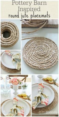 Pottery Barn Inspired Round Jute Placemats- City Farmhouse