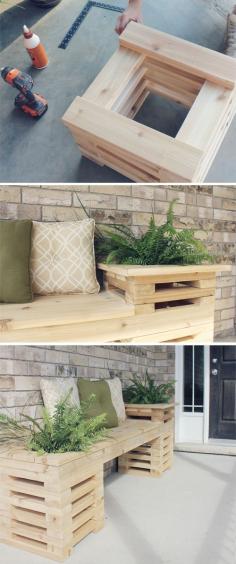 13 Awesome Outdoor Bench Projects, Ideas Tutorials! • Including this wonderful diy cedar bench with planters project from 'my daily randomness'.