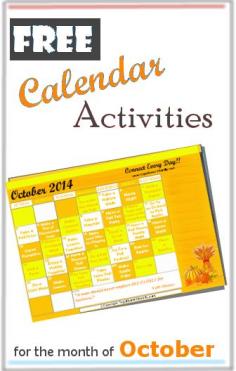 Free monthly activities calendar for subscribers! This month is packed with fall fun!