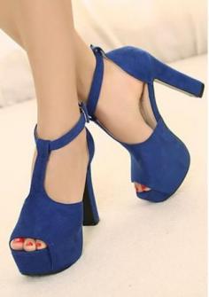 Women's peep toe high tough heels