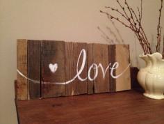 Love Original Wood Pallet Art Piece Sign Painting