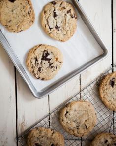 Chocolate Caramel Chocolate Chip Cookies from @Chasing Delicious.