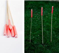 Make candle stakes for romantic nighttime lighting. | 41 Camping Hacks That Are Borderline Genius