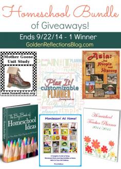 6 Amazing Homeschool products bundled together for one great giveaway! Ends 9/22/14. www.GoldenReflect...