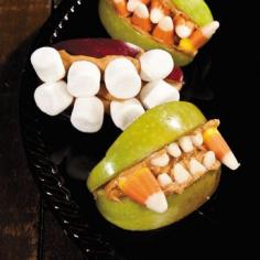Halloween Apple Monster mouths- this website has a few cute Halloween recipes