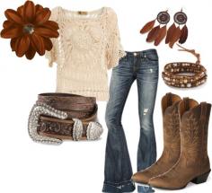 "Thanksgiving ~ Country" by rinergirl on Polyvore. Love the touch of bohemian hippy mixed with cowgirl.