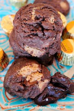 Soft and Chewy Reese's Hot Fudge Cookies