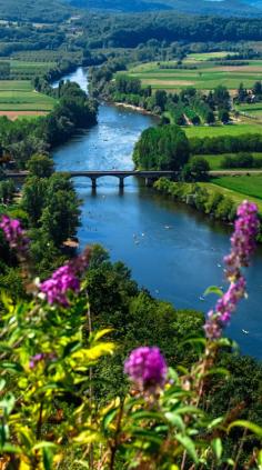 The Corrèze River in Domme, Périgord, France