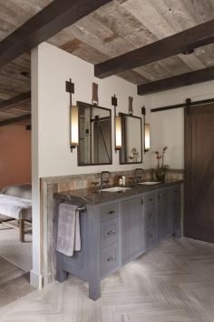 Dream home in Tahoe: When rustic meets modern- master bedroom and bathroom