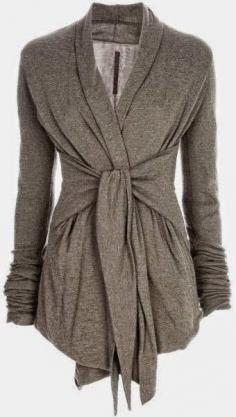 Gray Light Weight Wrap Up Cardigan