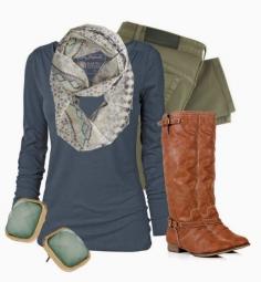 Simple Outfit. Like the palette. Always looking for good colors to go w olive