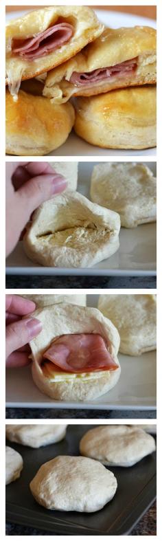 4-ingredient honey ham stuffed biscuits! perfect for mardi gras parades
