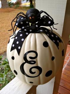 Monogrammed Pumpkin - use fake pumpkin so it can be used year after year.... So cute!