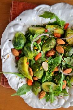 Balsamic Brussels Sprout and Arugula Salad #glutenfree